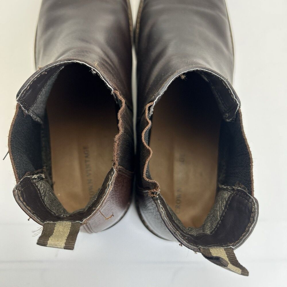 Crown Vintage Glory 2 Chelsea Boots Mens Sz 12M Dark Brown Leather Casual Boots - Picture 6 of 9